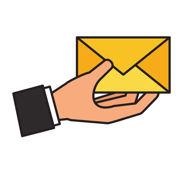 Eduprint Icon Email Hand which is golden colour