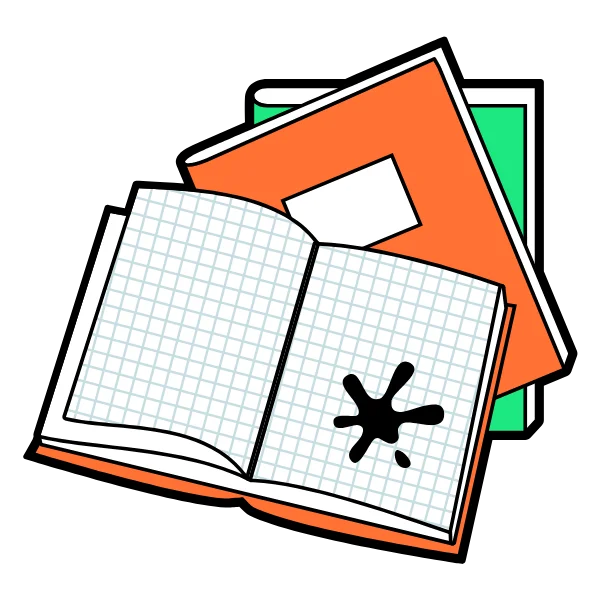 Eduprint Characteristic Variety Products with a single drop of ink on exercise books
