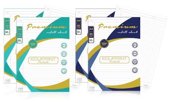 Two premium refill sheet with light blue and dark blue background